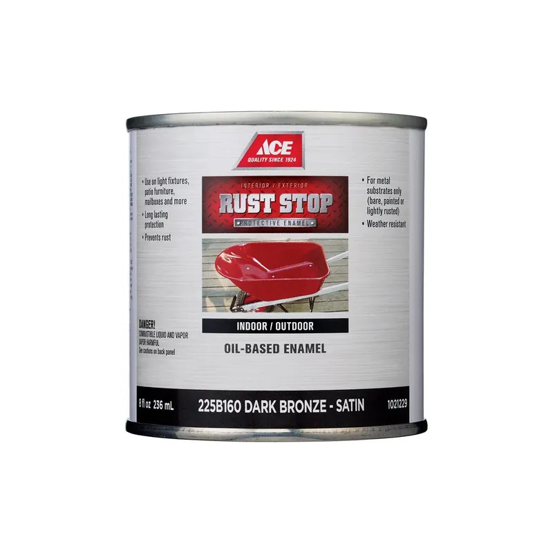 Ace Rust Stop Dark Bronze Oil-based Enamel Rust Preventative Paint 1/2 Pint