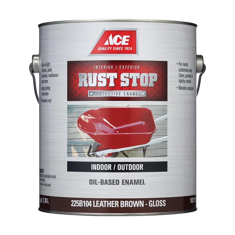 Ace Rust Stop Indoor/outdoor Gloss Leather Brown Oil-based Enamel Paint 1 Gallon