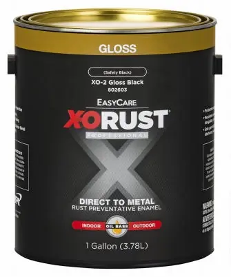 X-O Rust Premium Interior/Exterior Anti-Rust Enamel, Gloss Black, Oil-Base, 1 Gallon