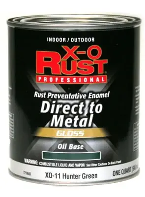 X-O Rust Premium Anti-Rust Oil-Base Enamel, Hunter Green Gloss, 1 Qt.