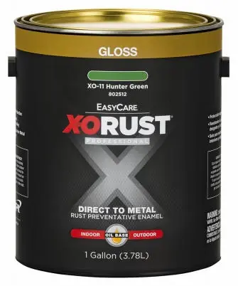 X-O Rust Interior/Exterior Anti-Rust Enamel, Gloss Hunter Green, Oil-Base, 1 Gallon