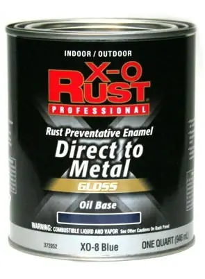 X-O Rust Premium Anti-Rust Oil-Base Enamel, Blue Gloss, 1 Qt.