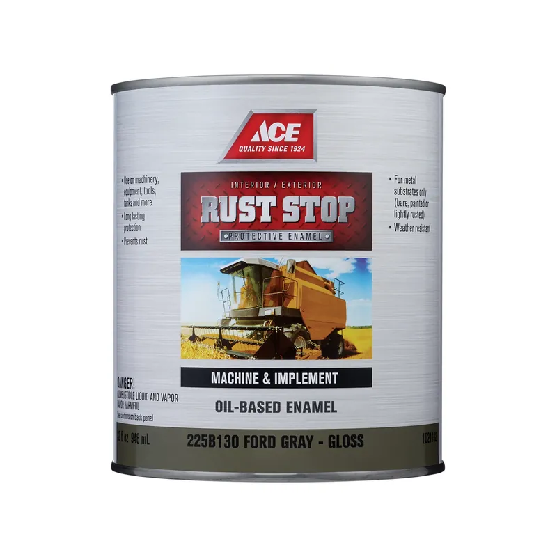 Rust Stop Indoor/outdoor Gloss Ford Gray Oil-based Enamel Rust Preventative Paint 1 Quart