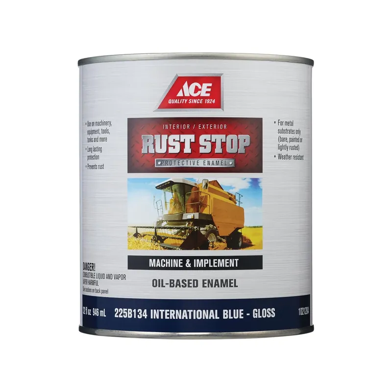 Ace Rust Stop Indoor/outdoor Gloss International Blue Oil-based Enamel Paint 1 Quart