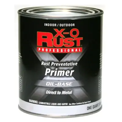X-O Rust Metal Primer, Oil-Base, Interior/Exterior, Red, 1 Qt.