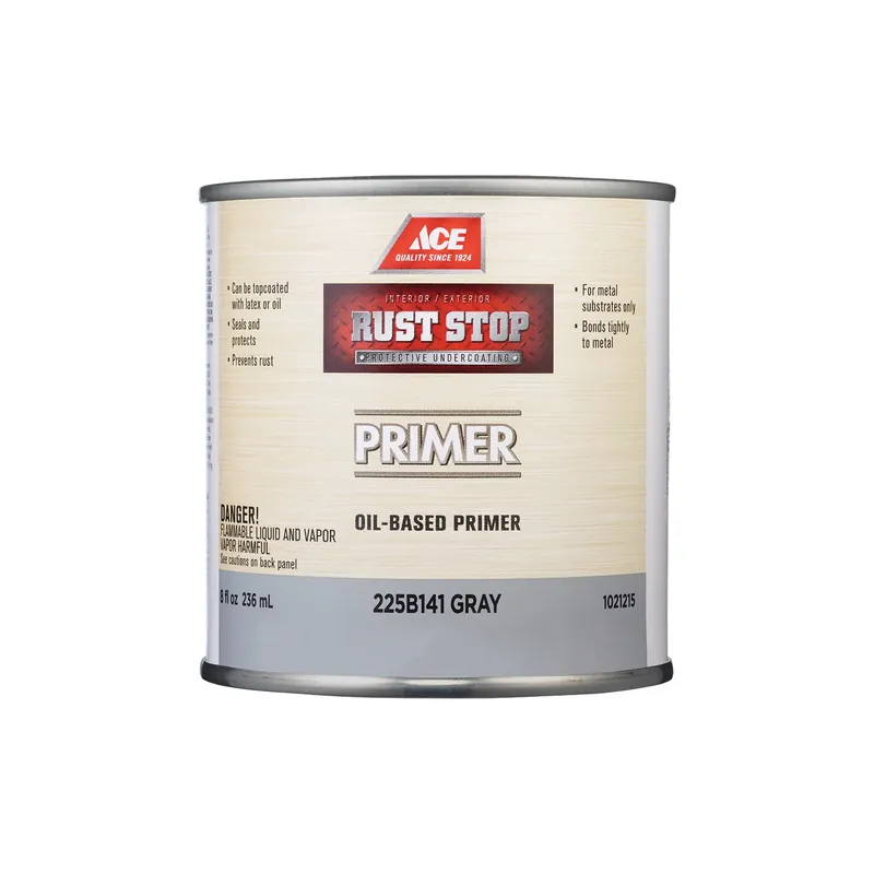 Rust Stop Primer - Grey Oil-based Enamel Rust Preventative Paint 1/2 Pint