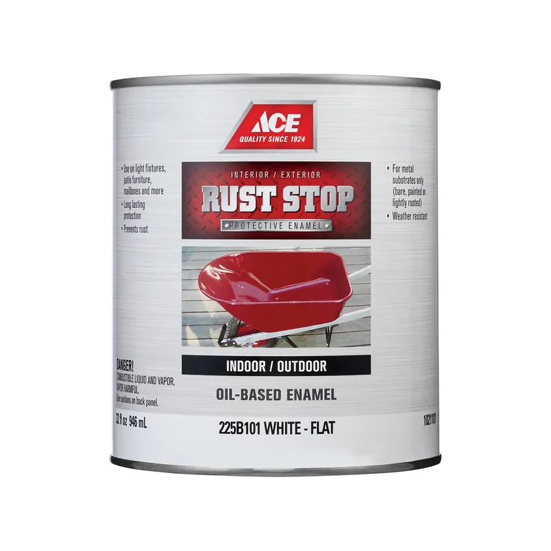 Rust Stop Indoor/outdoor Flat White Oil-based Enamel Rust Prevention Paint 1 Quart