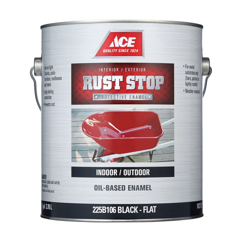 Rust Stop Indoor/outdoor Flat Black Oil-based Enamel Rust Preventative Paint 1 Gallon