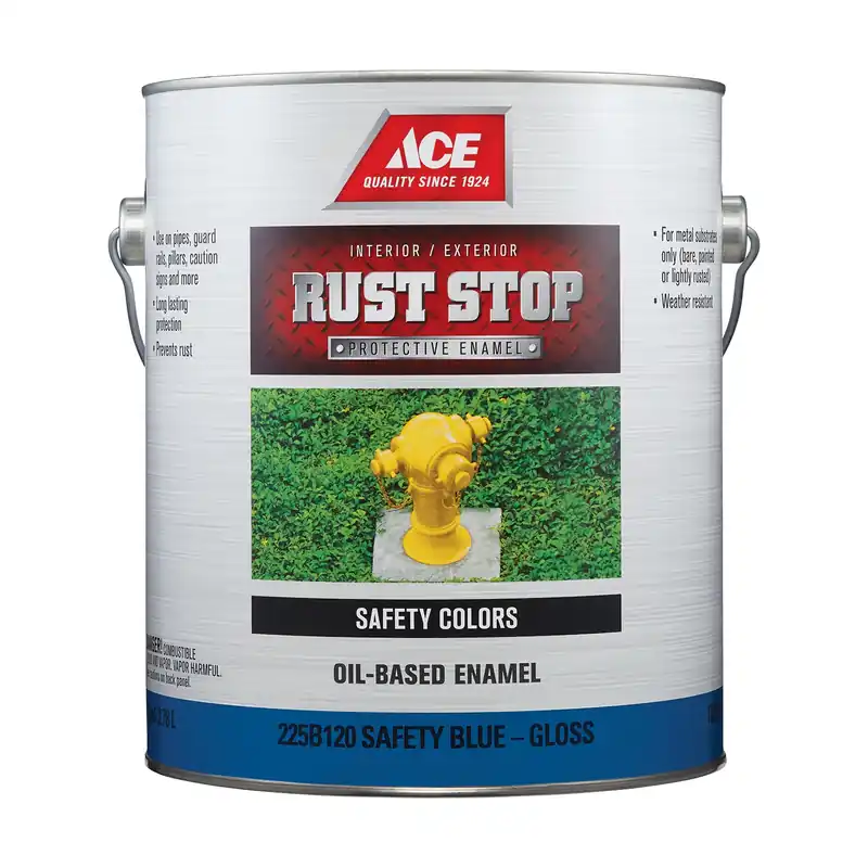 Rust Stop Indoor/outdoor Gloss Safety Blue Oil-based Enamel Rust Preventative Paint 1 Gallon