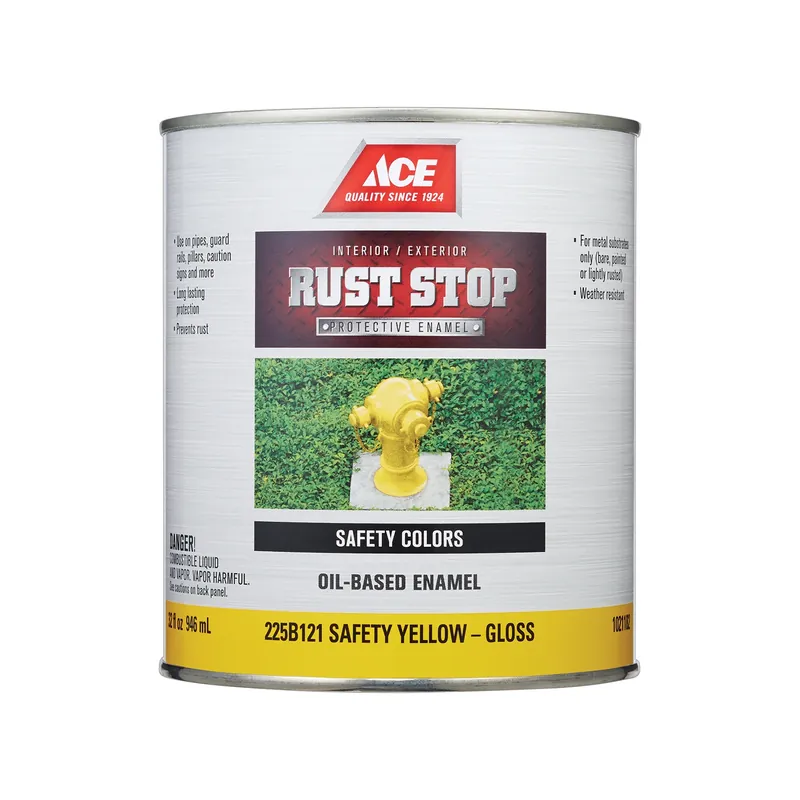 Rust Stop Indoor/outdoor Gloss Safety Yellow Oil-based Enamel Paint 1 Quart
