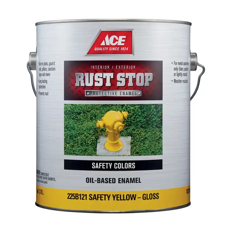 Rust Stop Indoor/outdoor Gloss Safety Yellow Oil-based Enamel Paint 1 Gallon