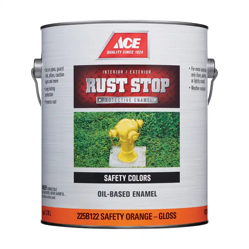 Rust Stop Indoor/outdoor Gloss Safety Orange Oil-based Enamel Paint 1 Gallon