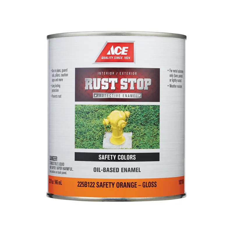 Rust Stop Indoor/outdoor Gloss Safety Orange Oil-based Enamel Paint 1 Quart