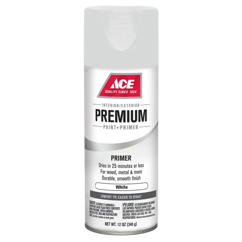 Premium Smooth White Enamel Spray Primer 12 Oz For Wood, Metal & More