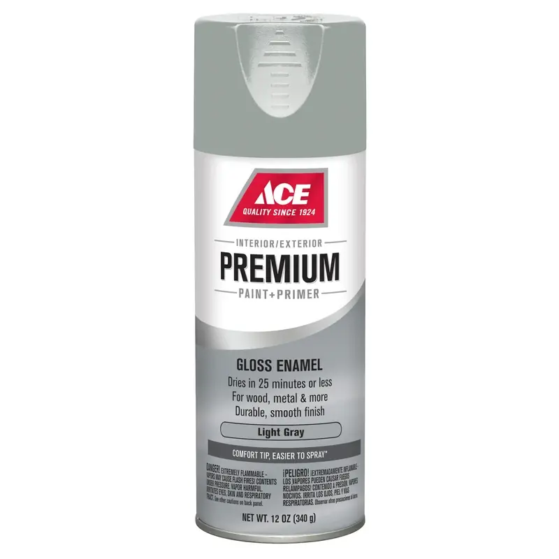 Premium Gloss Light Gray Enamel Spray Paint + Primer 12 Oz Model I11964017