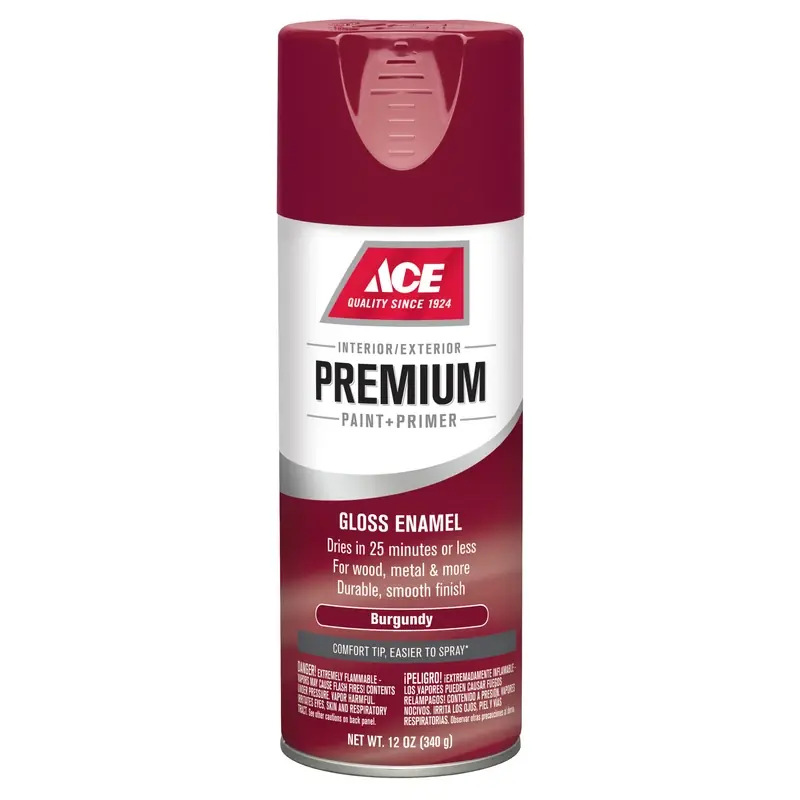 Premium Gloss Burgundy Enamel Spray Paint + Primer 12 Oz - Fast Drying & Durable Finish