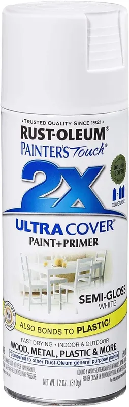 Painter‘s Touch 2X Spray Paint, Semi-Gloss White, 12-oz.