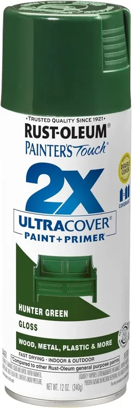 Painter‘s Touch 2X Spray Paint, Gloss Hunter Green, 12-oz.