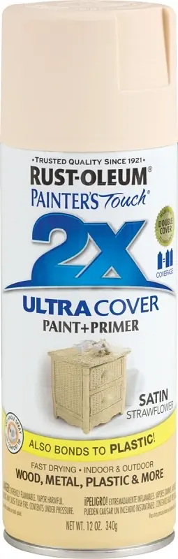 Painter‘s Touch 2X Spray Paint, Satin Straw Flower, 12 Oz.