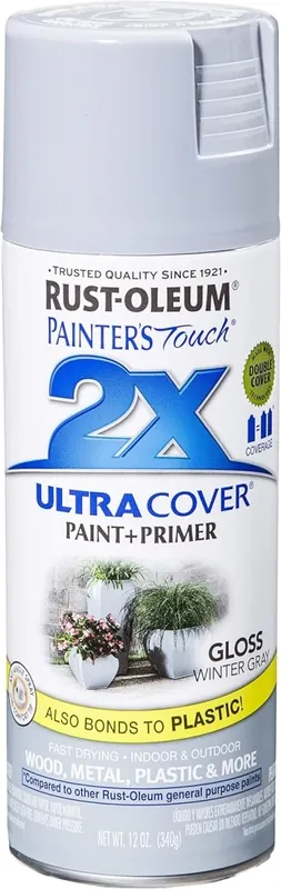 Painter‘s Touch 2X Spray Paint, Gloss Winter Grey, 12-oz.
