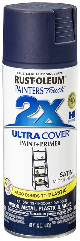Painter‘s Touch 2X Spray Paint, Satin Midnight Blue, 12-oz.