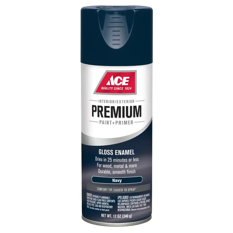 Premium Gloss Navy Enamel Spray Paint + Primer 12 Oz - Fast Drying & Durable Finish
