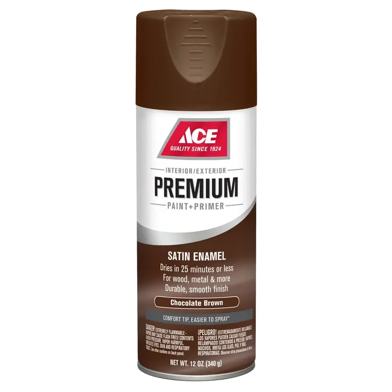 Premium Satin Chocolate Brown Enamel Spray Paint 12 Oz - Durable Finish & Fast Dry