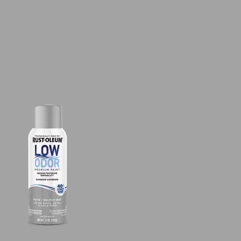 Rust-Oleum Low Odor Matte Dolphin Gray Spray Paint – 11 oz Indoor/Outdoor