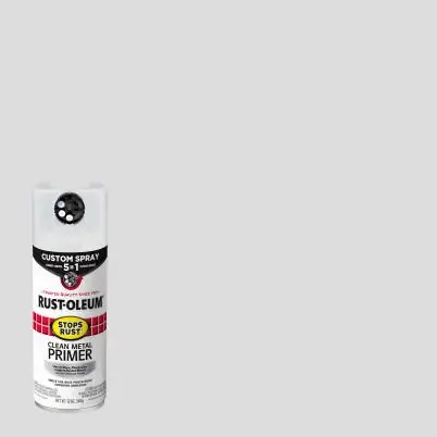 Stops Rust Custom Spray 5-in-1 Clean Metal Primer Aerosol, Flat White, 12 Oz.