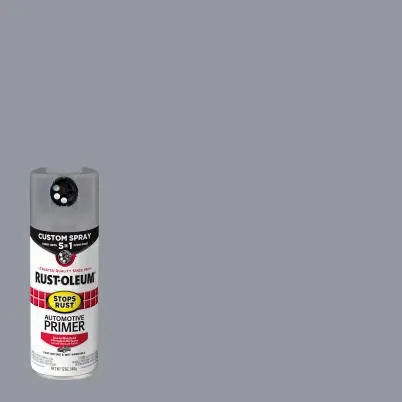Stops Rust Custom Spray 5-in-1 Automotive Primer Aerosol, Flat Light Gray, 12 Oz.