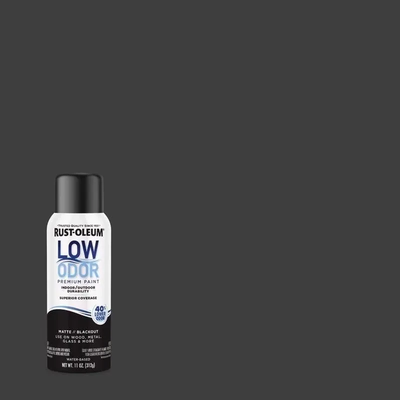 Matte Blackout 11‑oz Low‑Odor Water‑Based Spray Paint – Rust‑Oleum
