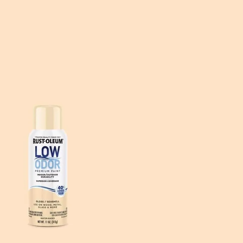 Rust-Oleum Low‑Odor Gloss Seashell Spray Paint – 11 oz Quick‑Dry Finish
