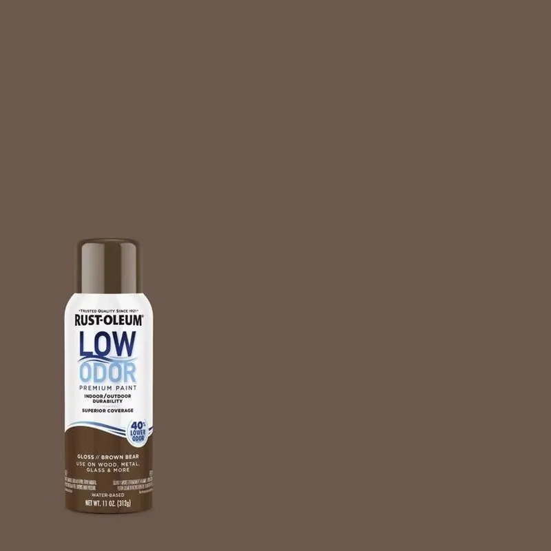 Rust-Oleum Brown Bear Low‑Odor Water‑Based Gloss Spray – 11 oz