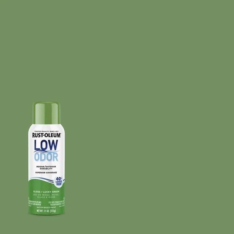 Rust-Olelet Low‑Odor Glossy Lucky Green Spray Paint – 11 oz