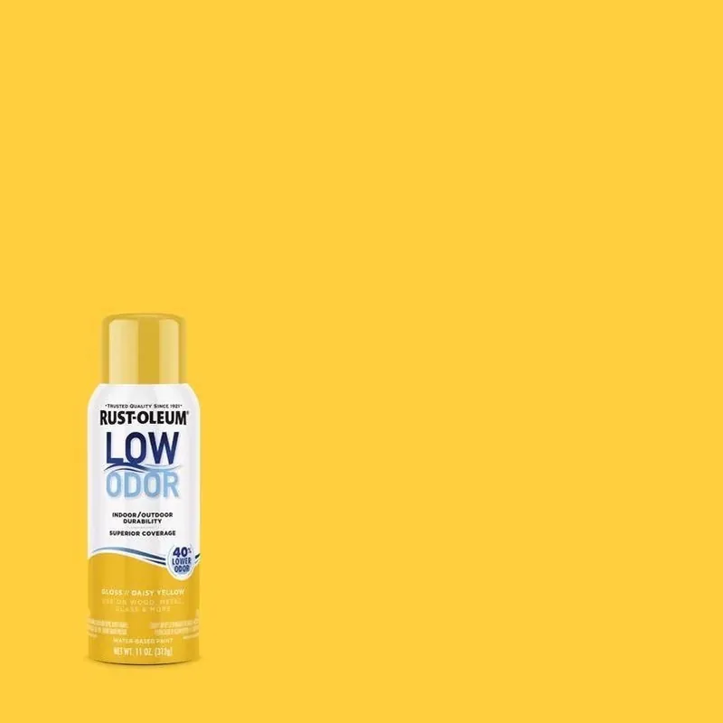 Rust-Oleum Low Odor Gloss Daisy Yellow Spray Paint – 11 oz Indoor/Outdoor Finish