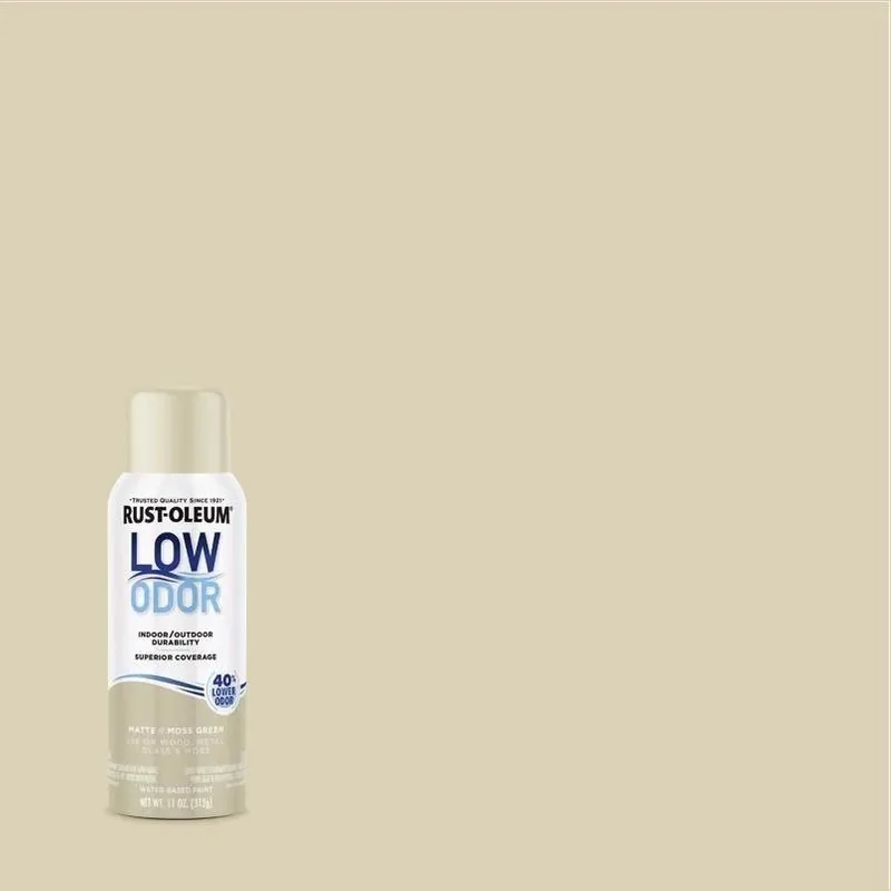 Rust-Oleum Low Odor Matte Moss Green Spray Paint – 11 oz Indoor/Outdoor Finish