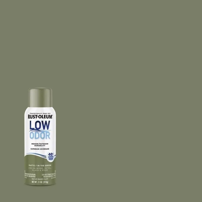 Rust-Oleum Low‑Odor Matte Green Spray Paint – 11 oz