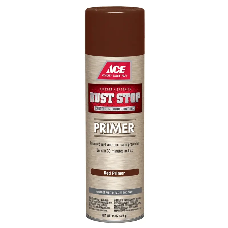 Rust Stop Red Spray Primer 15 Oz - Protective Enamel For Metal Surfaces