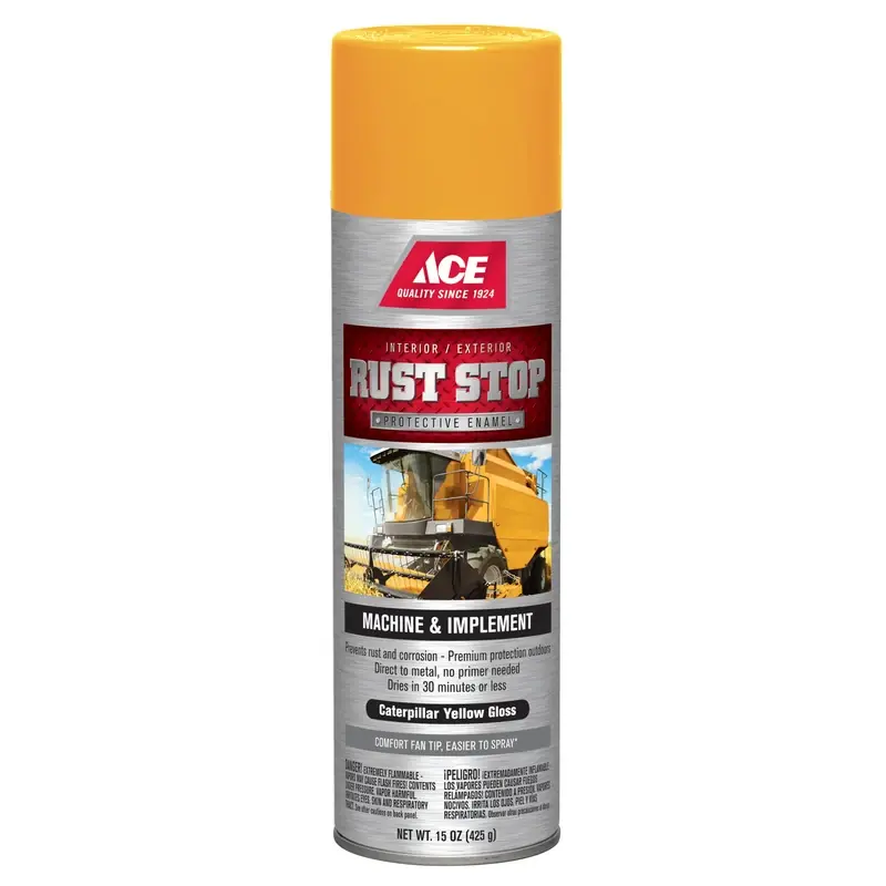Rust Stop Gloss Caterpillar Yellow Protective Enamel Spray Paint 15 Oz