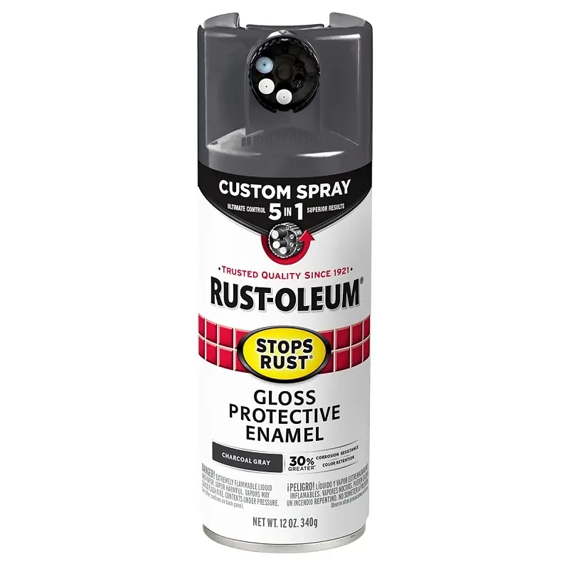 Stops Rust Custom Spray 5-in-1 Spray Paint, Gloss Charcoal Gray, 12 Oz.