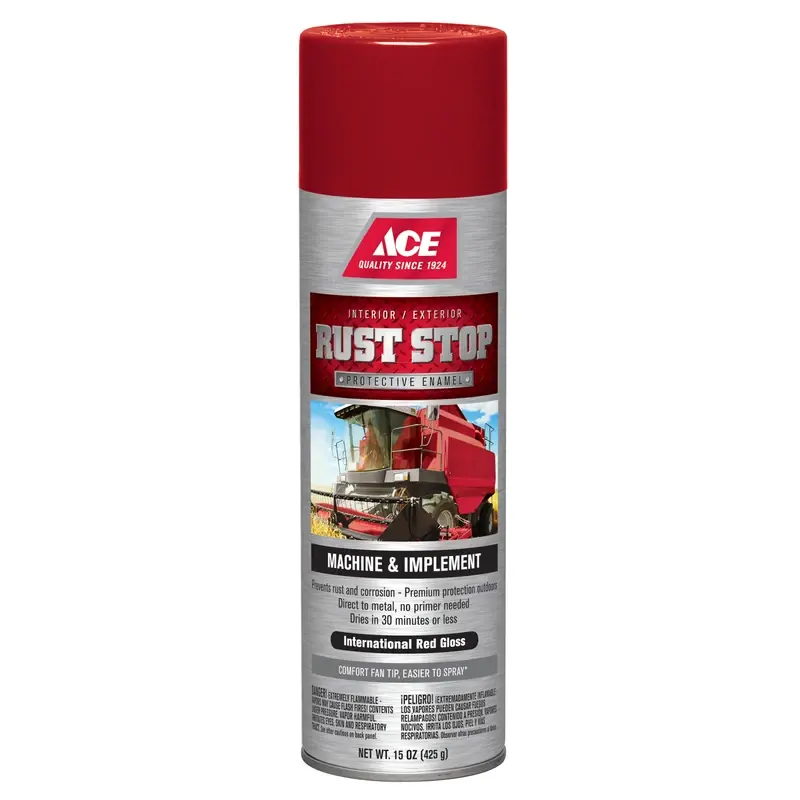 Rust Stop Gloss International Red Protective Enamel Spray Paint 15 Oz For Metal