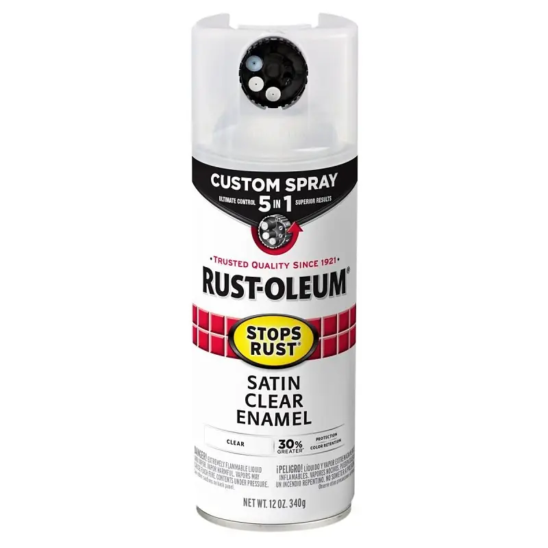 Stops Rust Custom Spray 5-in-1 Spray Paint, Satin Clear, 12 Oz.