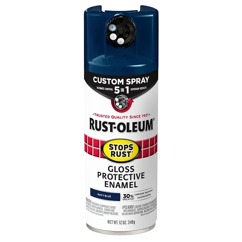 Stops Rust Custom Spray 5-in-1 Spray Paint, Gloss Navy Blue, 12 Oz.