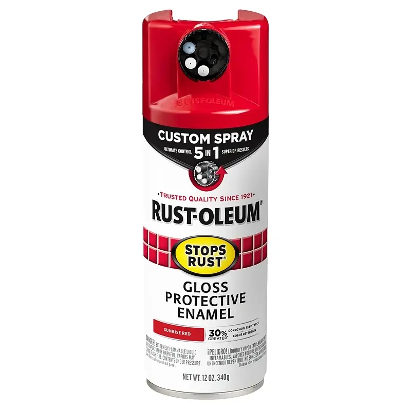 Stops Rust Custom Spray 5-in-1 Spray Paint, Gloss Sunrise Red, 12 Oz.