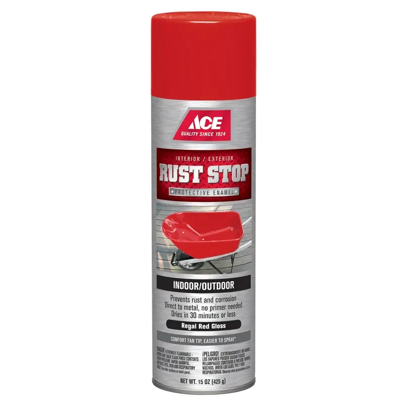 Rust Stop Gloss Regal Red Protective Enamel Spray Paint 15 Oz - Fast Drying & Durable