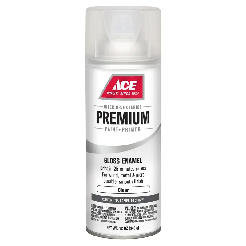 Premium Gloss Clear Enamel Spray Paint 12 Oz - Durable Finish & Fast Drying