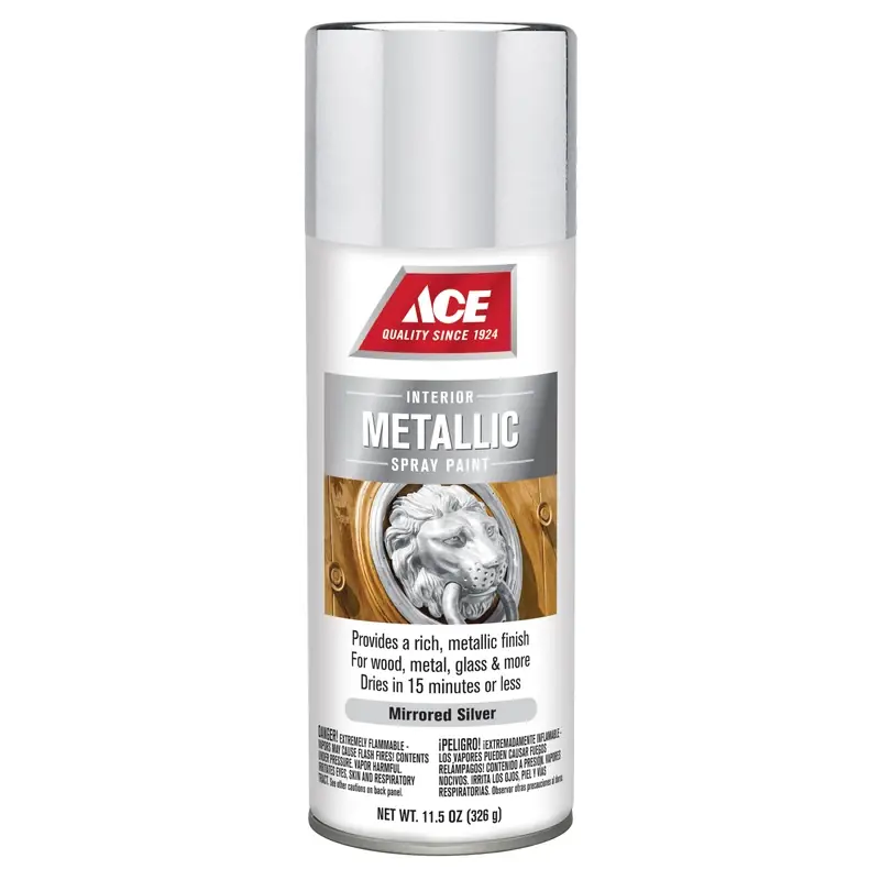 Metallic Brilliant Silver Spray Paint 11.5 Ounce - Fast Drying Indoor Finish