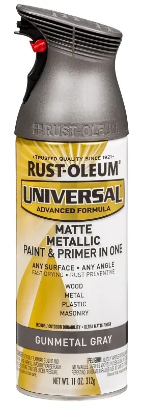 Rust-Oleum Universal Metallic Gunmetal Gray Paint+Primer Spray Paint 11 Oz