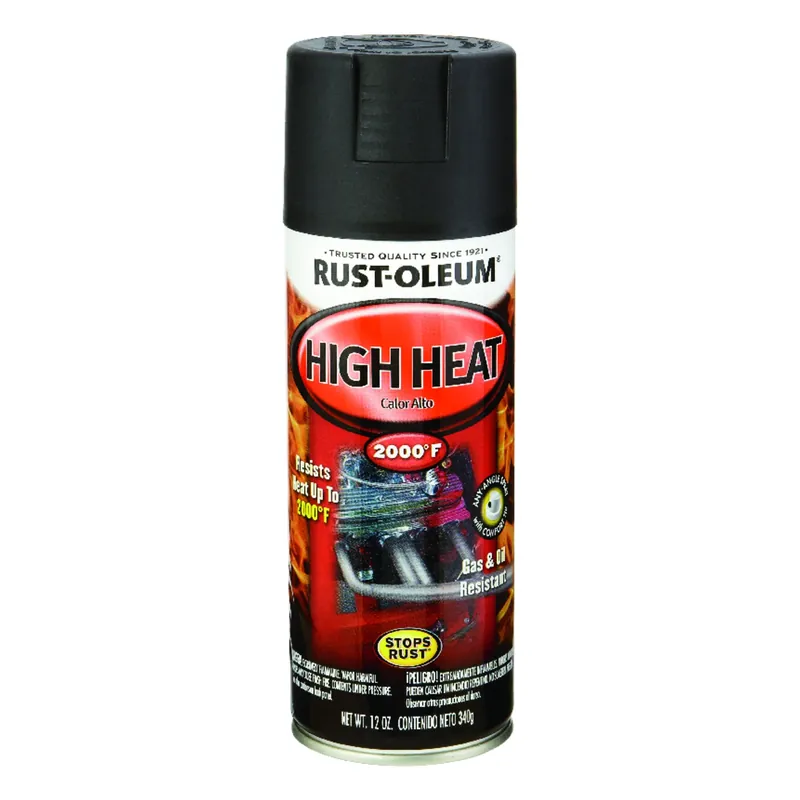 High-Heat Spray Enamel, Flat Black, 12-oz.