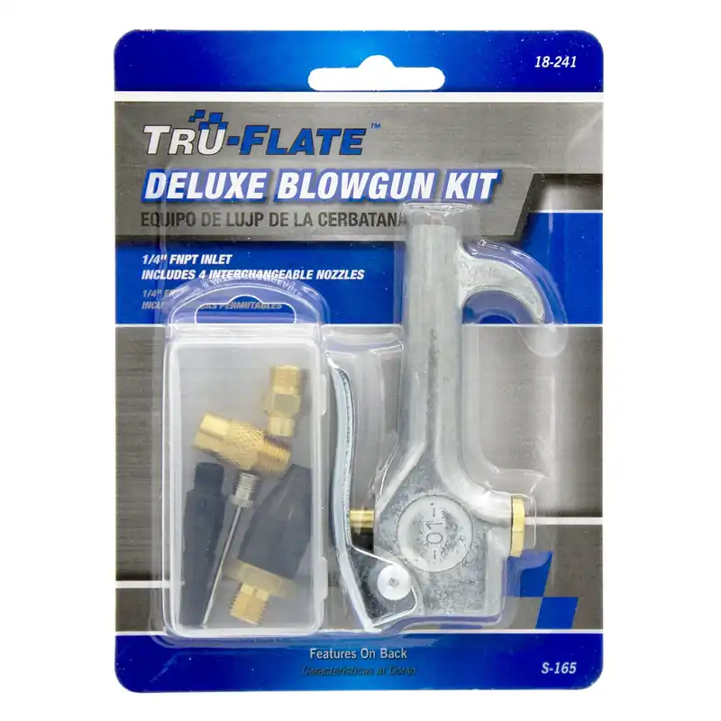 30 Psi 1/4 In. Deluxe Air Blow Gun With Interchangeable Nozzles